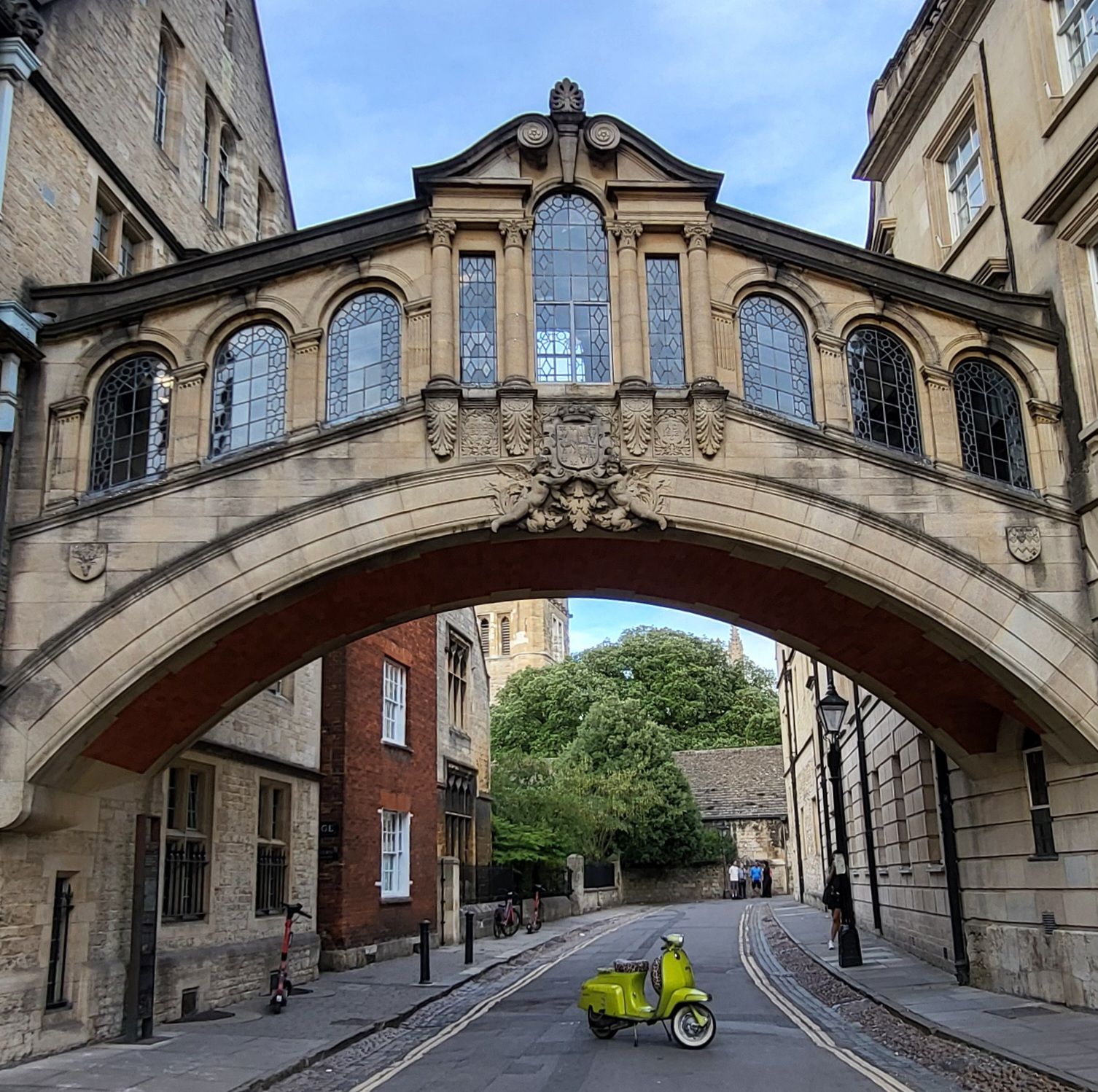 Sharron Stimpson at the Bridge of Sighs, Oxford, during the 2025 100 Landmark Challenge