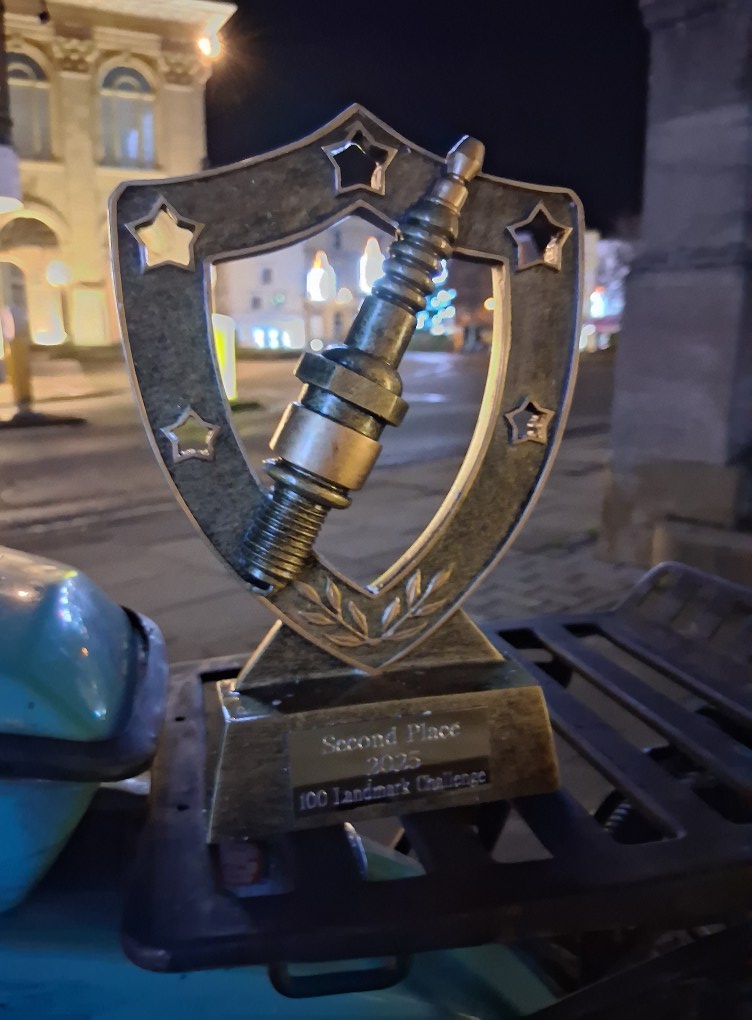 Second place trophy – 2025 100 Landmark Challenge awarded to Gary Nash